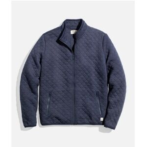 Marine Layer Mens XLarge Navy Blue Diamond Quilted Full Zip Corbet Jacket Coat